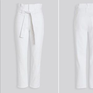 Frame Belted pleated peg jeans